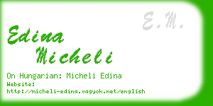 edina micheli business card